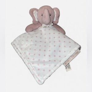 Blankets and Beyond Pink Elephant Stars Plush Security Blanket Lovey Mauve